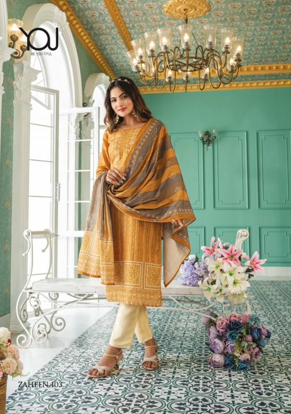 Wanna Zaheen Chanderi Sequence Designer Readymade Suit